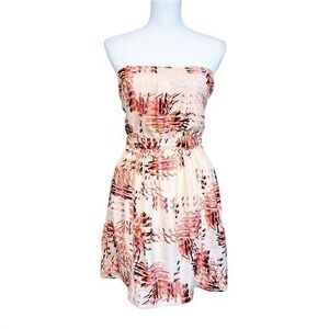 ECOTE URBAN OUTFITTERS Tie Back Strapless Dress Beachy Tropical Coastal